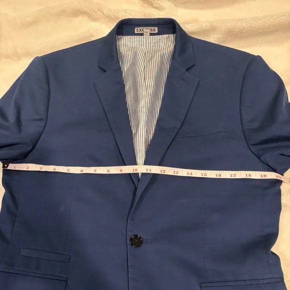 Express Slim Fit Men’s Ocean Blue “Photographer” Suit - Picture 8 of 16